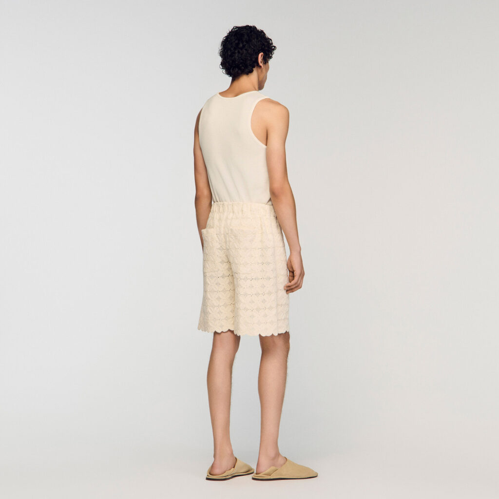 Short en coton broderie anglaise