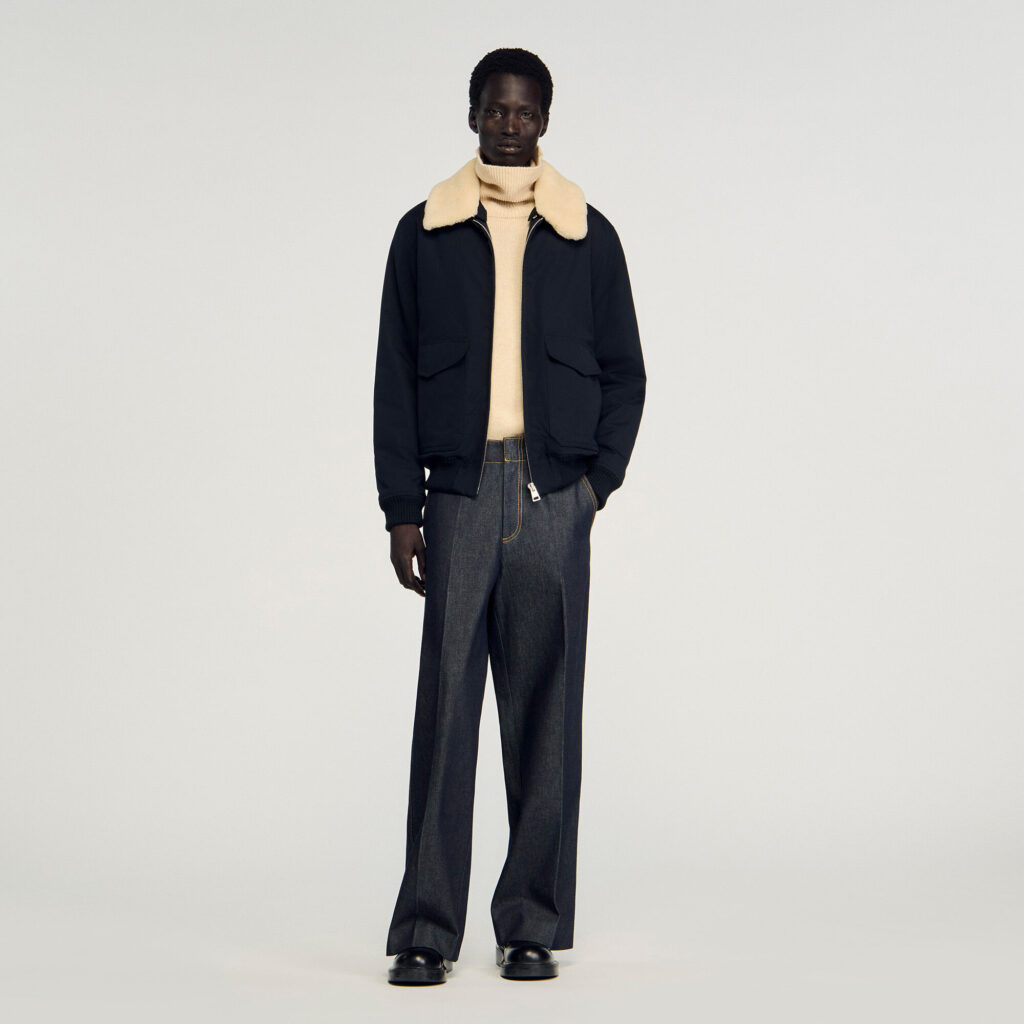 Blouson aviateur à col mouton