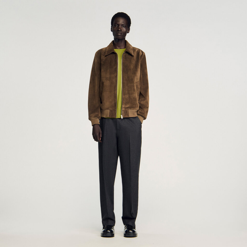 Blouson à col cassé avec fermeture