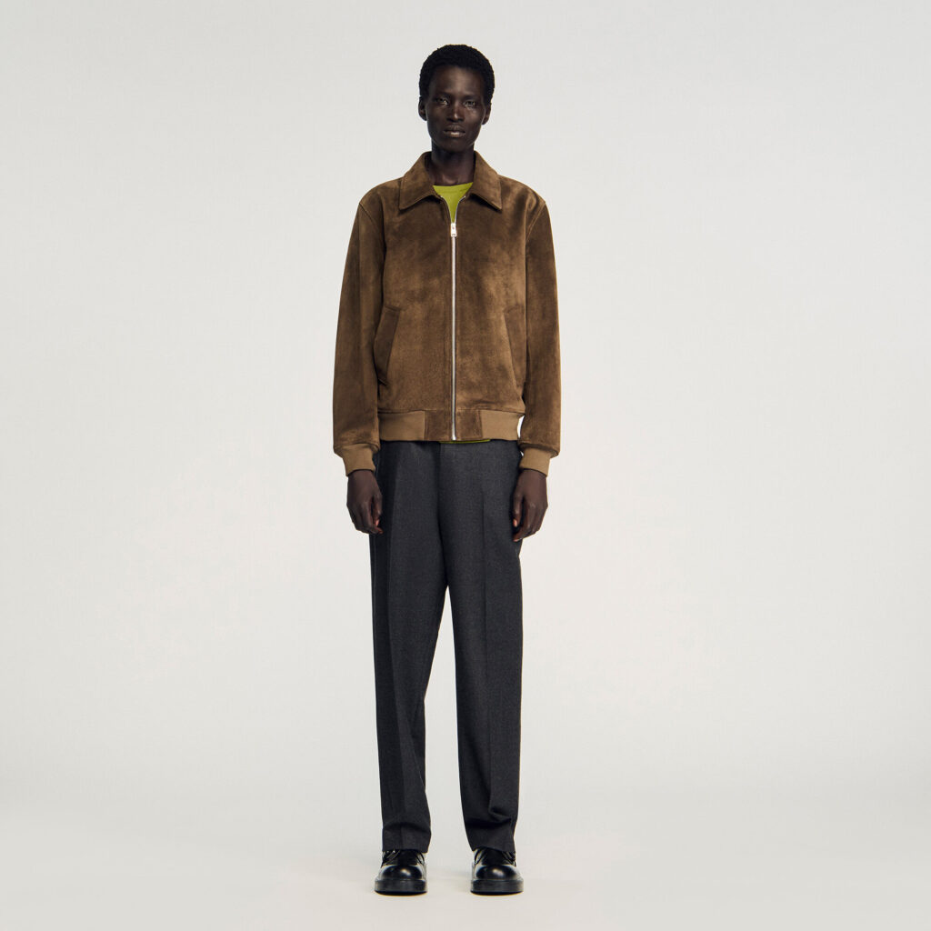Blouson à col cassé avec fermeture