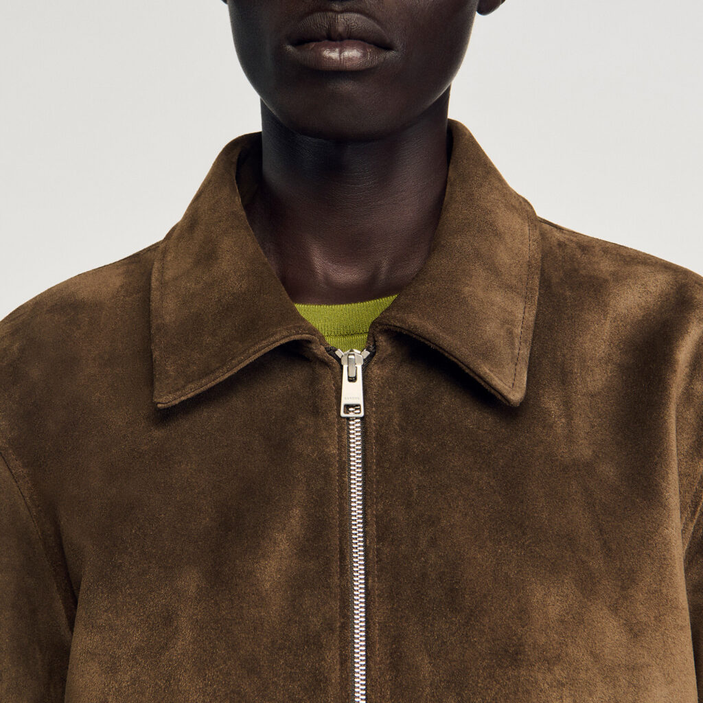Blouson à col cassé avec fermeture