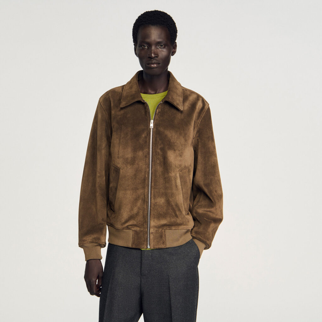 Blouson à col cassé avec fermeture