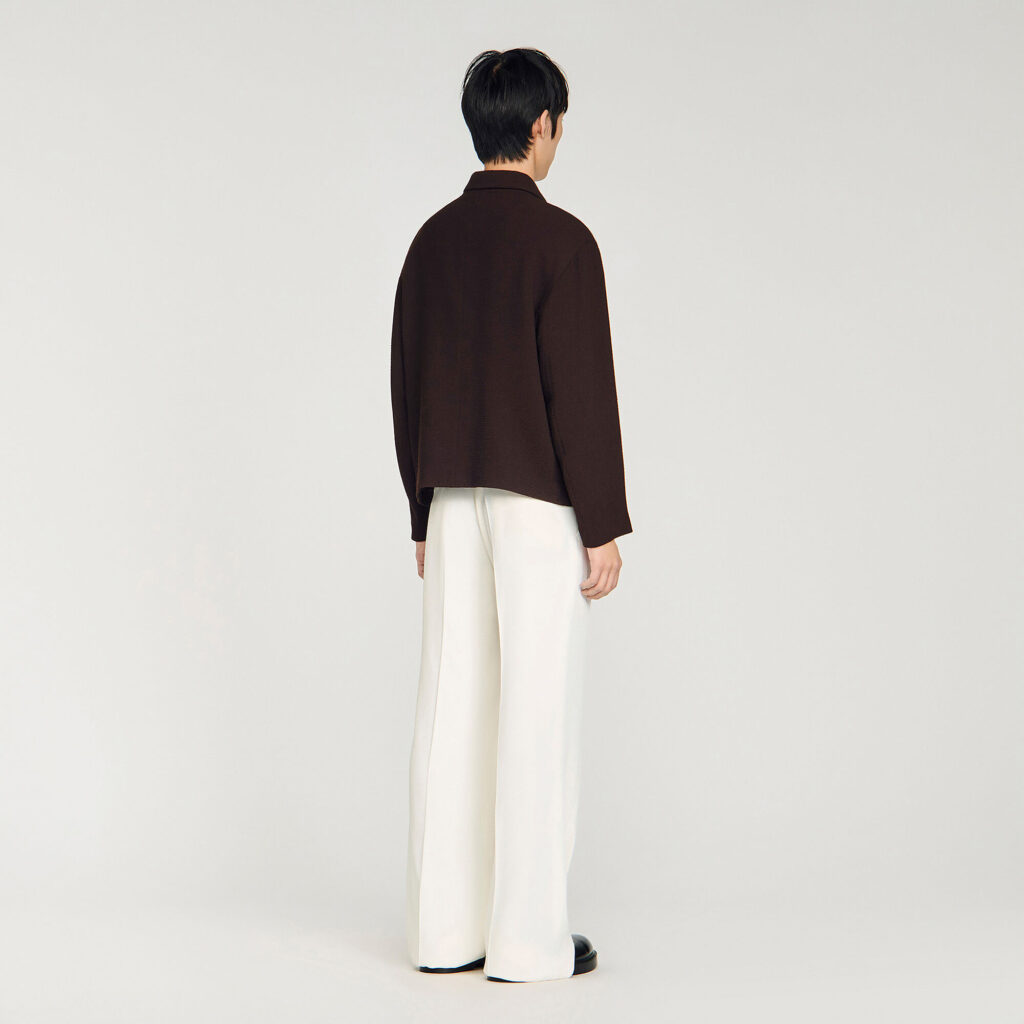 Blouson gaufré zippé col classique