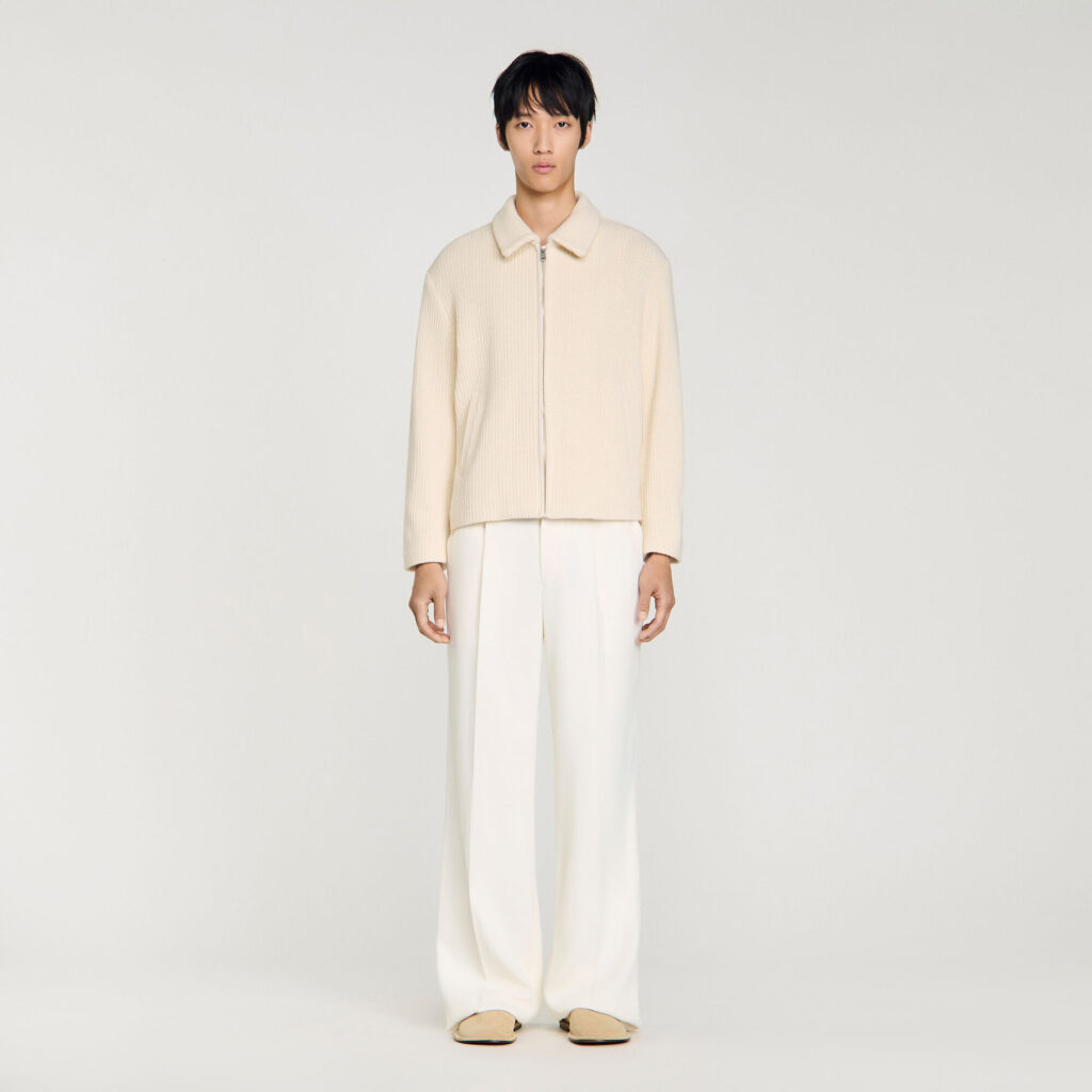 Blouson effet tricot col classique