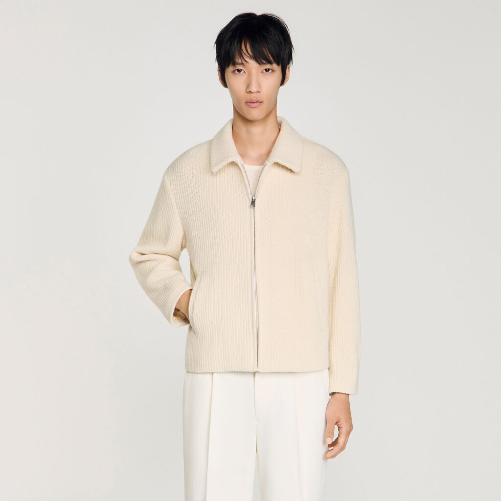 Blouson effet tricot col classique