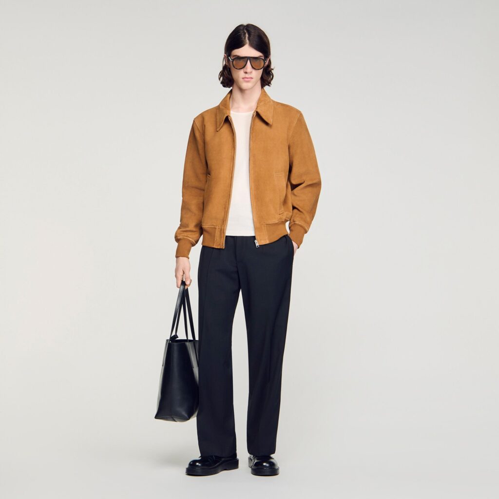 Blouson en cuir de chèvre