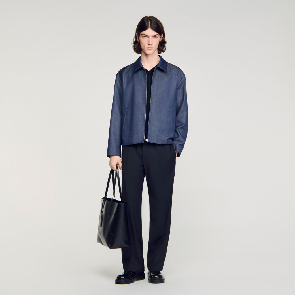 Blouson zippé effet denim