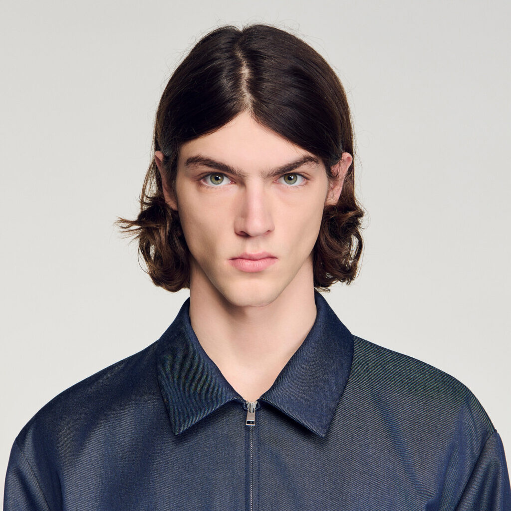 Blouson zippé effet denim