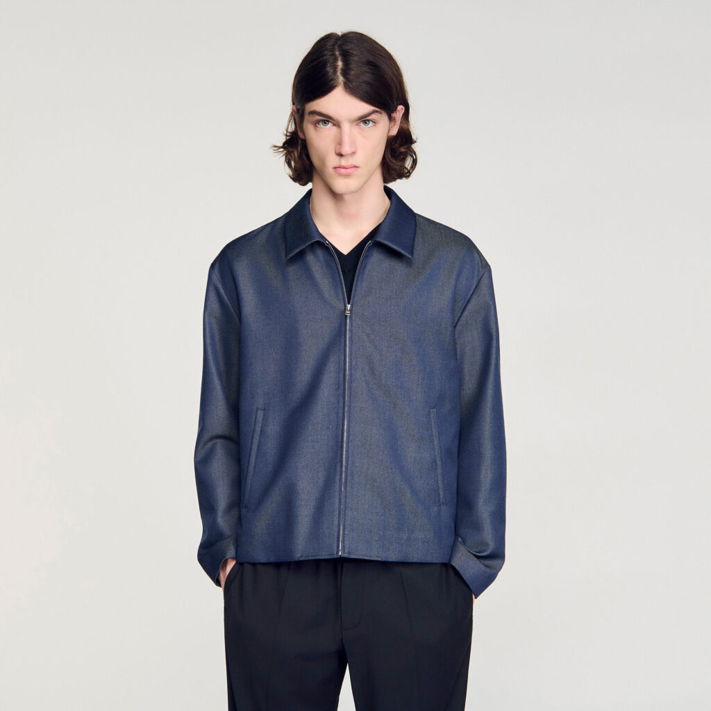 Blouson zippé effet denim