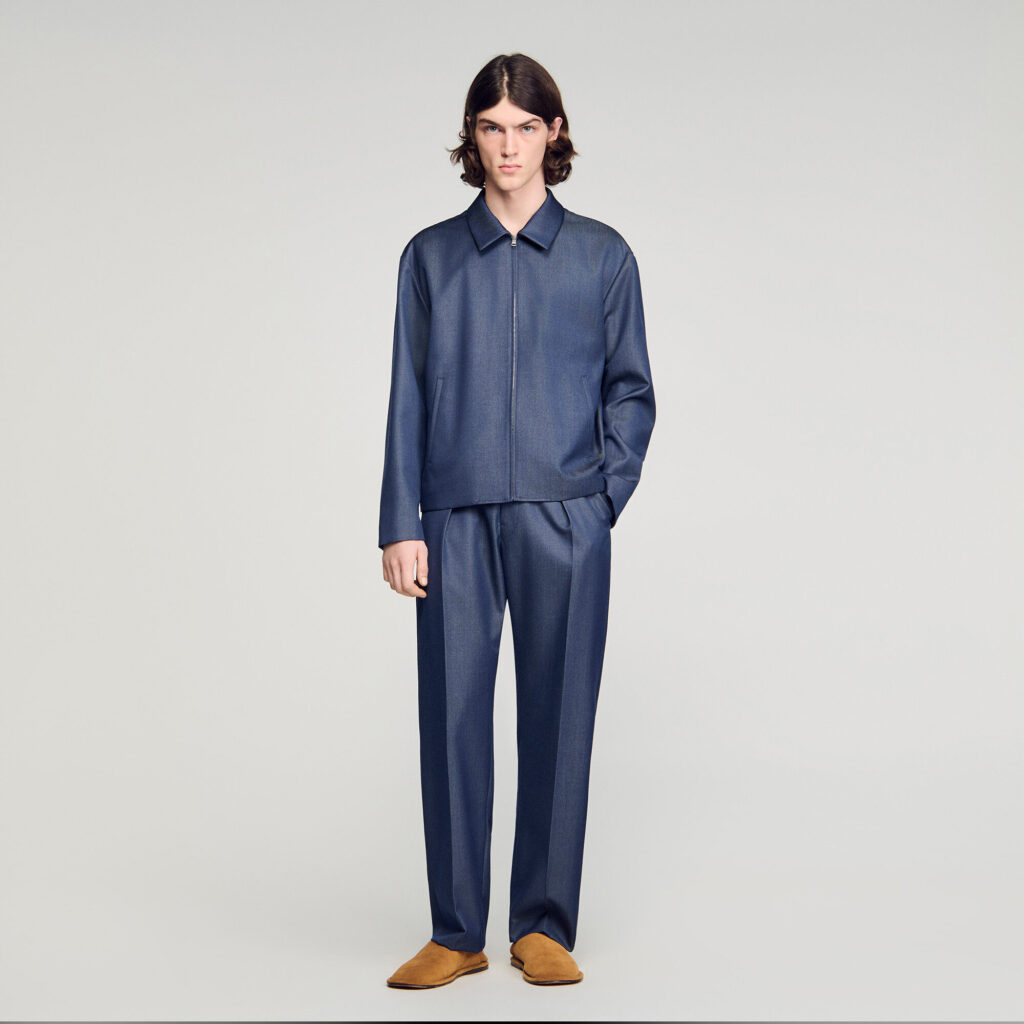 Blouson zippé effet denim