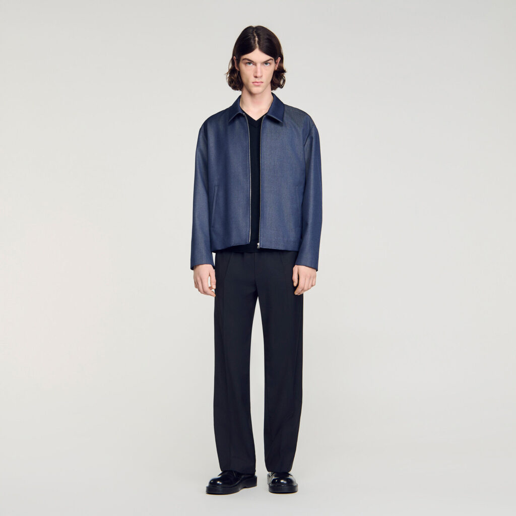 Blouson zippé effet denim