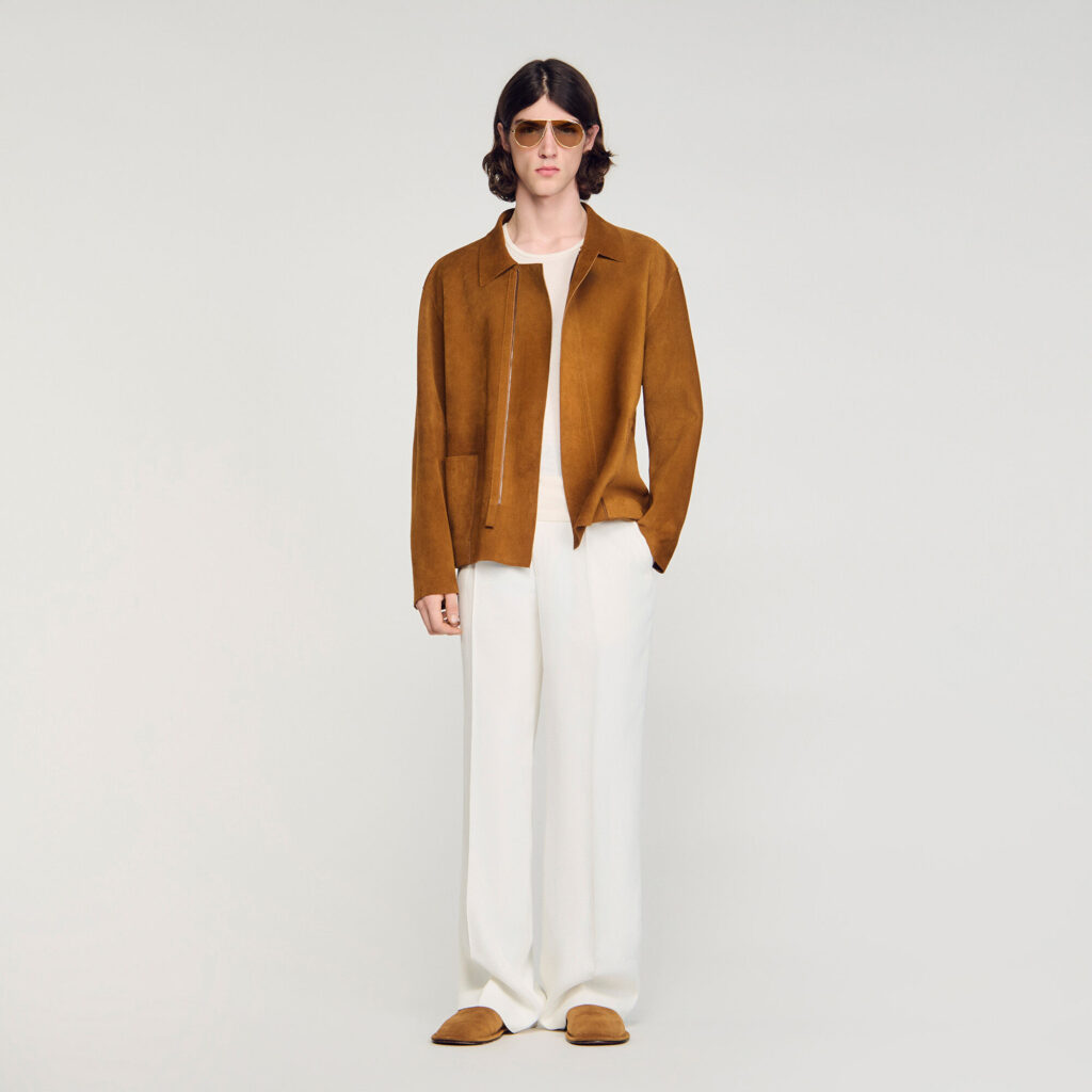 Blouson en croute de cuir