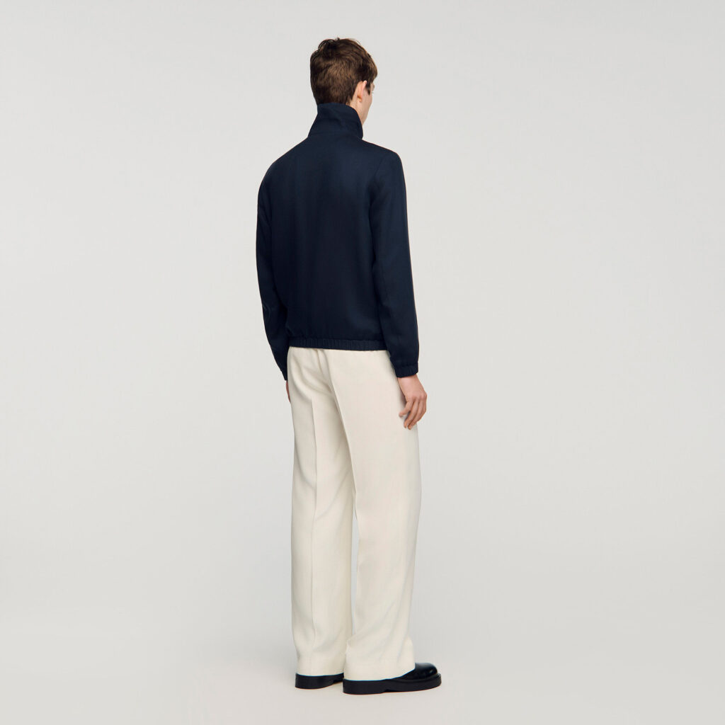Blouson zippé à col montant