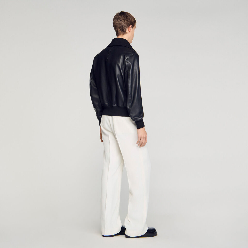 Blouson en cuir zippé