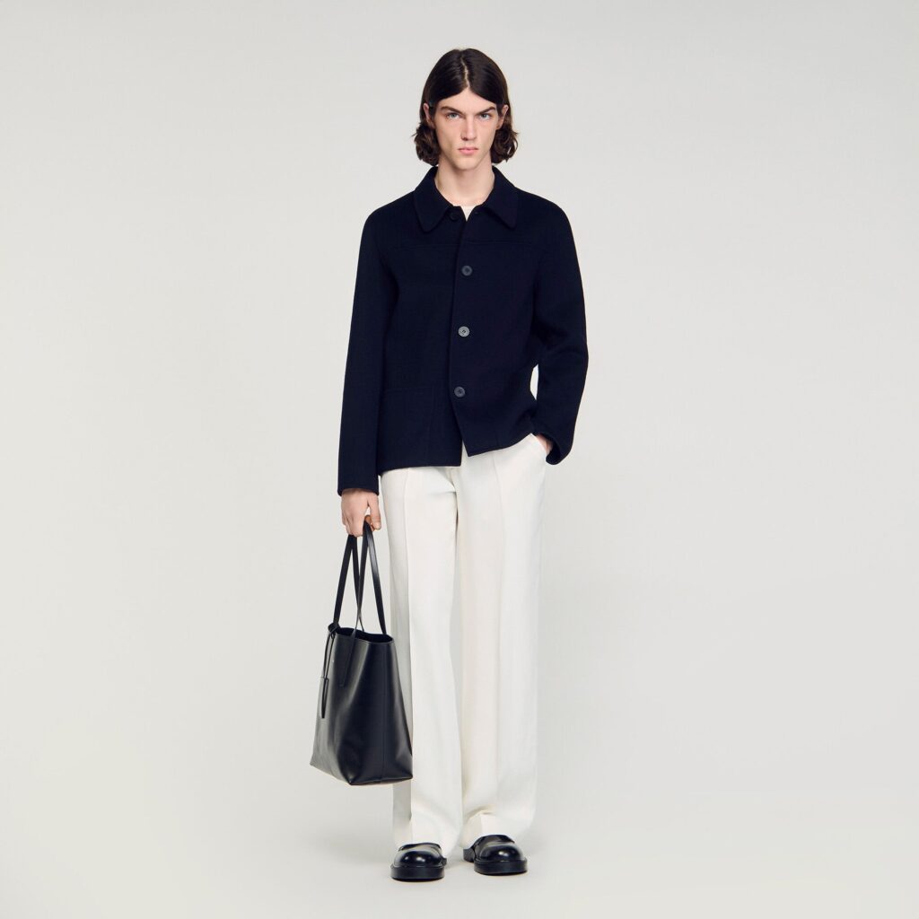 Blouson en laine col classique