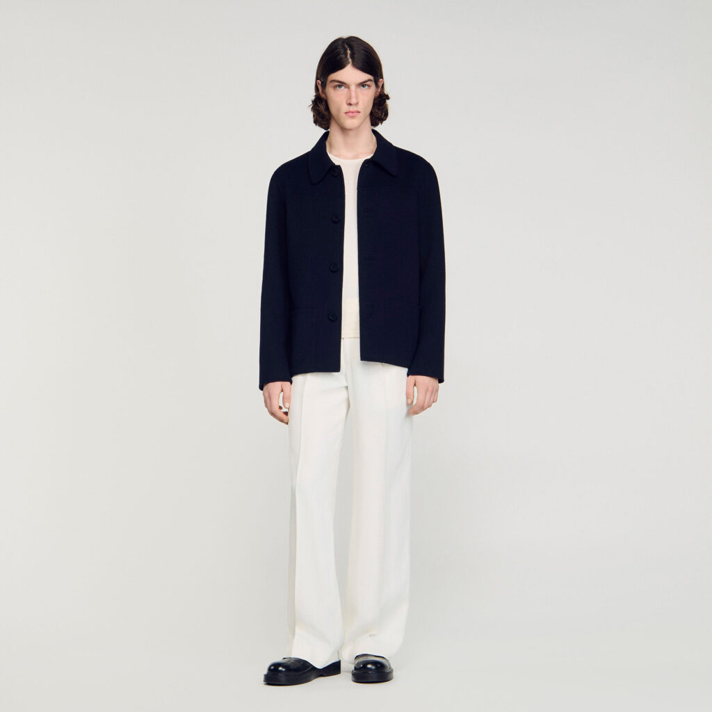 Blouson en laine col classique