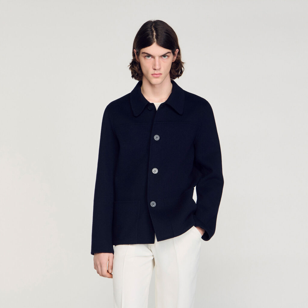 Blouson en laine col classique