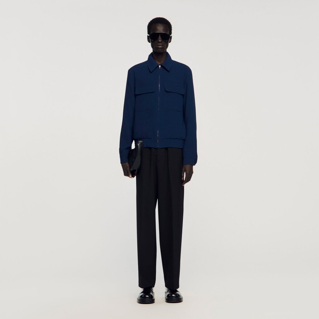 Blouson zippé texturé