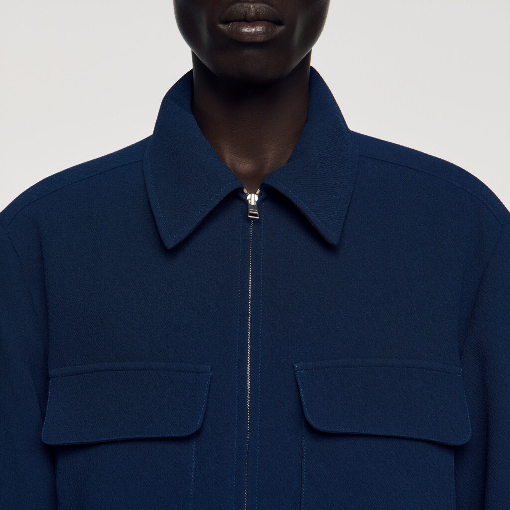 Blouson zippé texturé