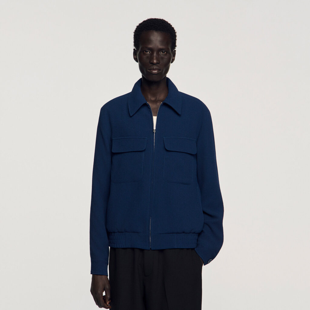 Blouson zippé texturé