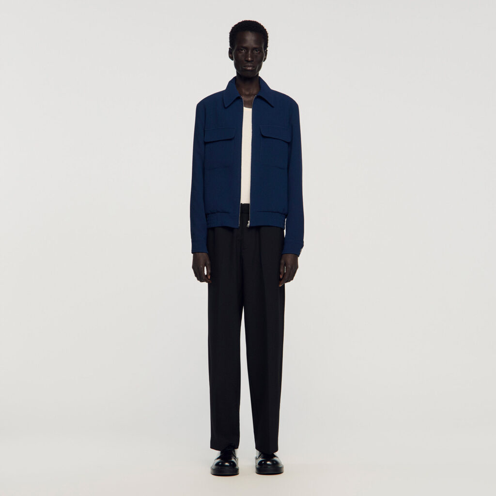 Blouson zippé texturé