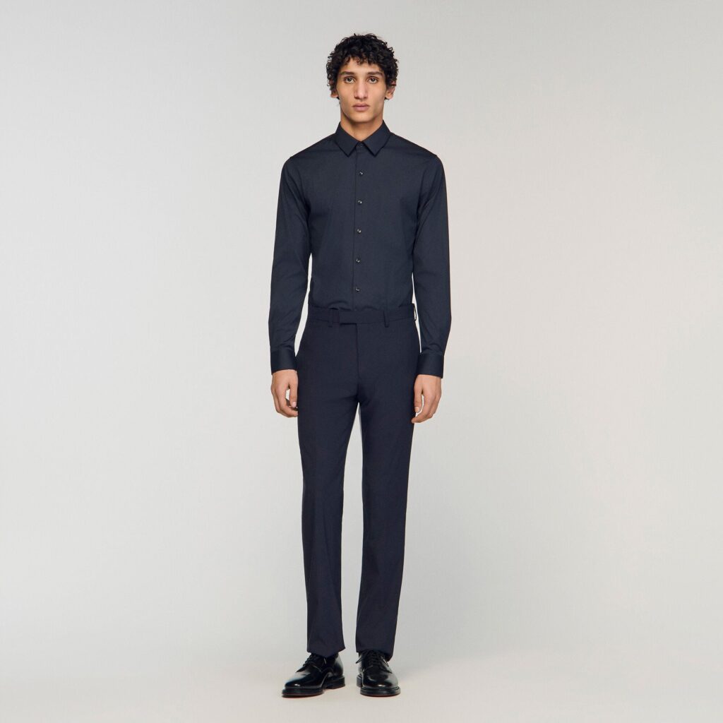 Chemise ajustée en coton stretch