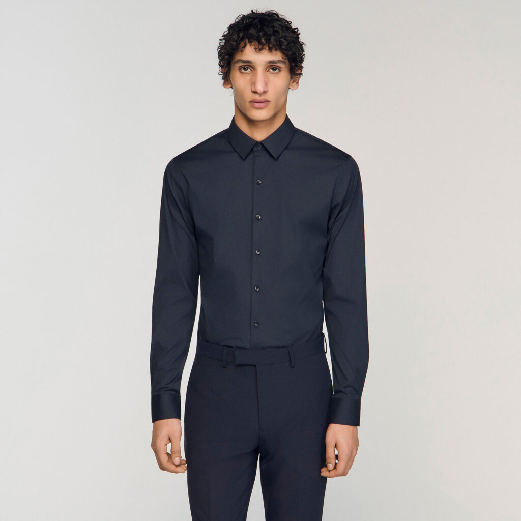 Chemise ajustée en coton stretch