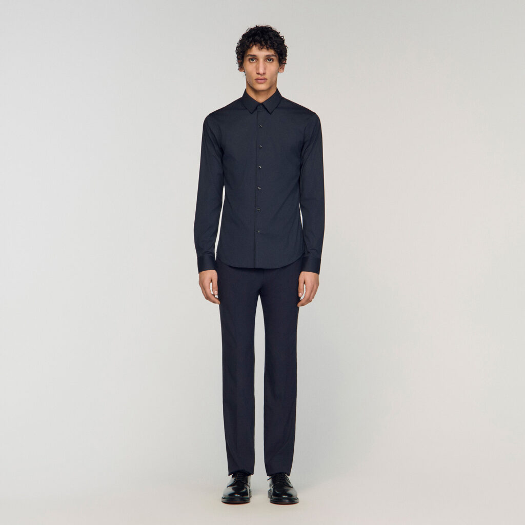 Chemise ajustée en coton stretch