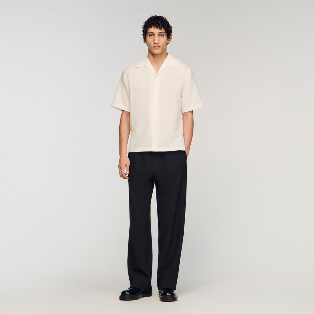 Chemise en coton et lin