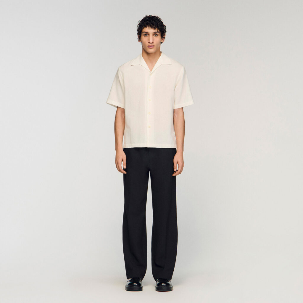 Chemise en coton et lin