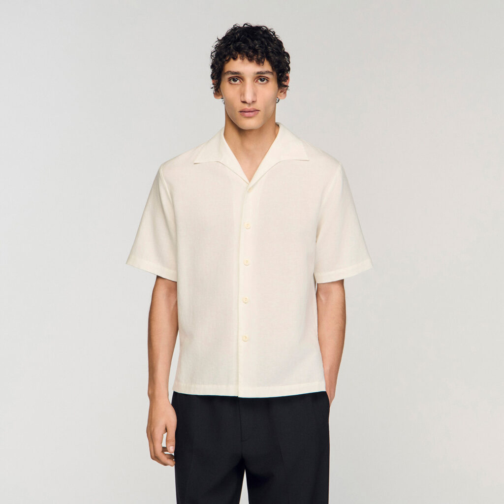 Chemise en coton et lin