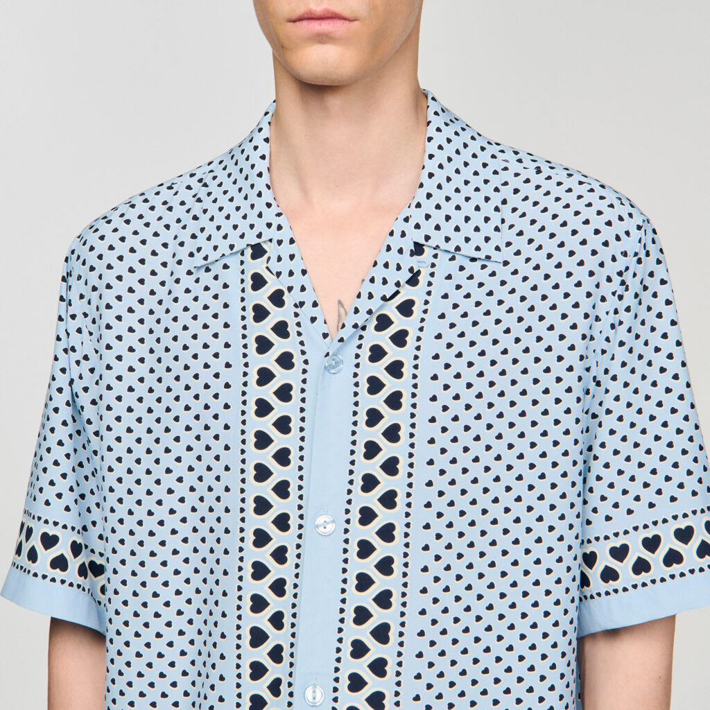 Chemise fluide à imprimé cœur