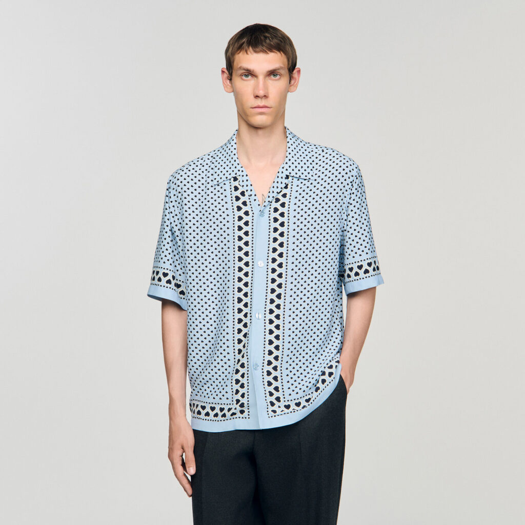 Chemise fluide à imprimé cœur
