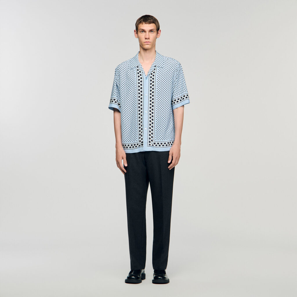 Chemise fluide à imprimé cœur