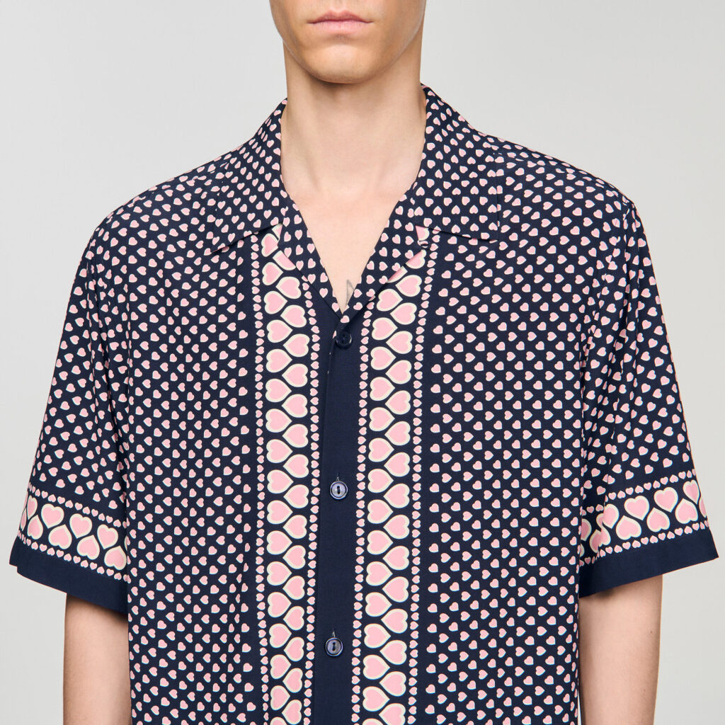 Chemise fluide à imprimé cœur