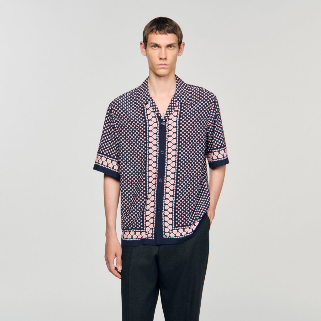 Chemise fluide à imprimé cœur