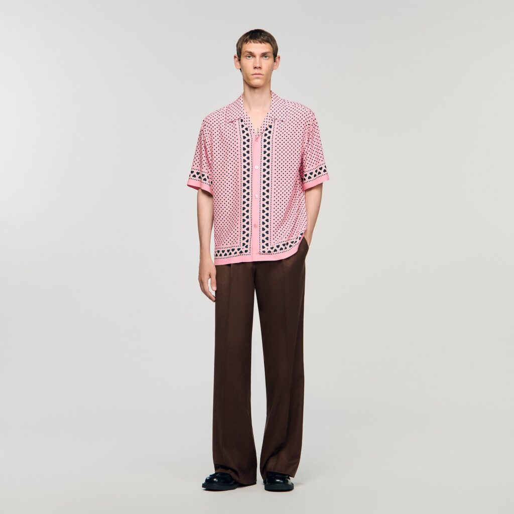 Chemise fluide à imprimé cœur