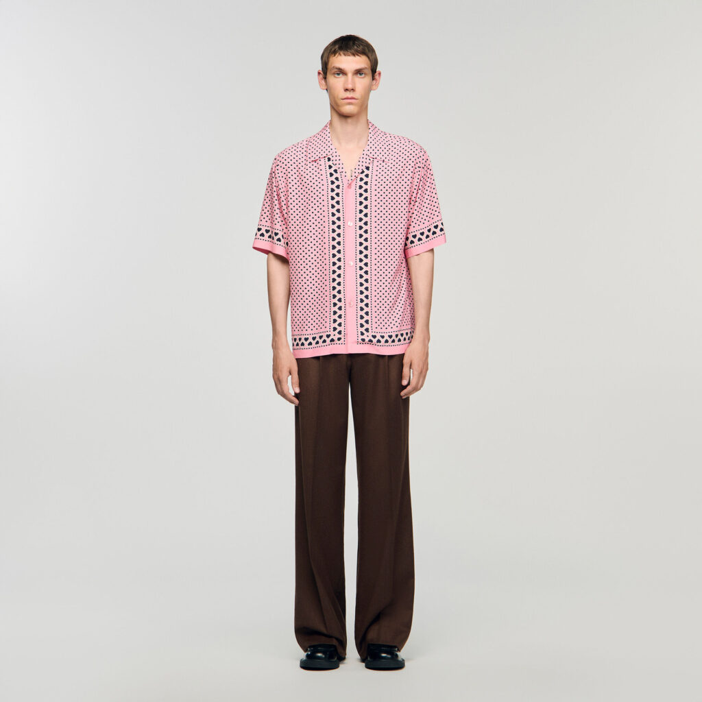Chemise fluide à imprimé cœur