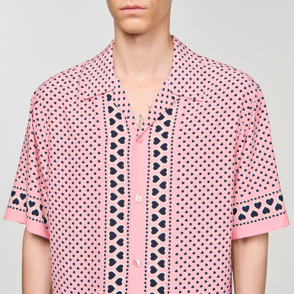 Chemise fluide à imprimé cœur