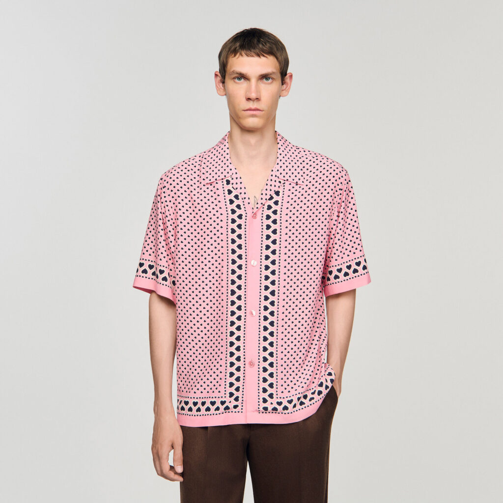 Chemise fluide à imprimé cœur