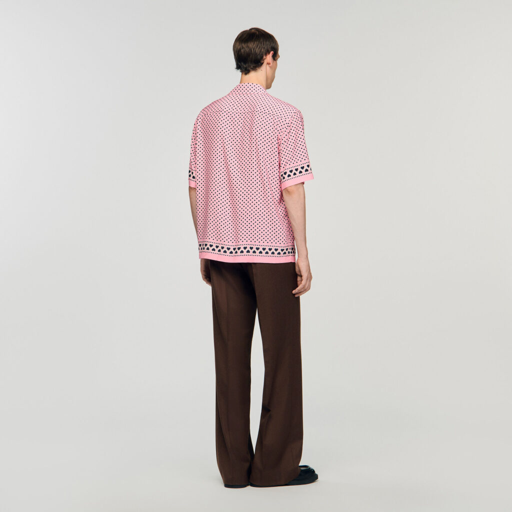 Chemise fluide à imprimé cœur