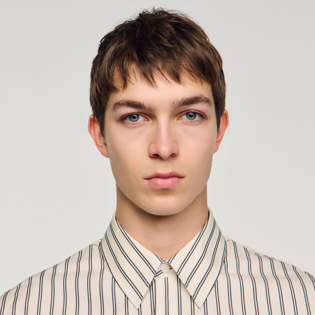 Chemise en coton à rayures