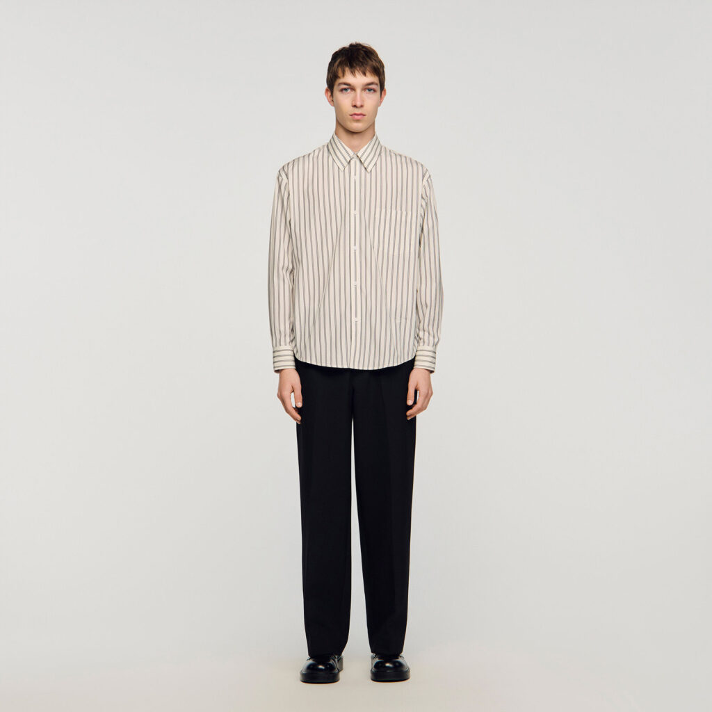 Chemise en coton à rayures