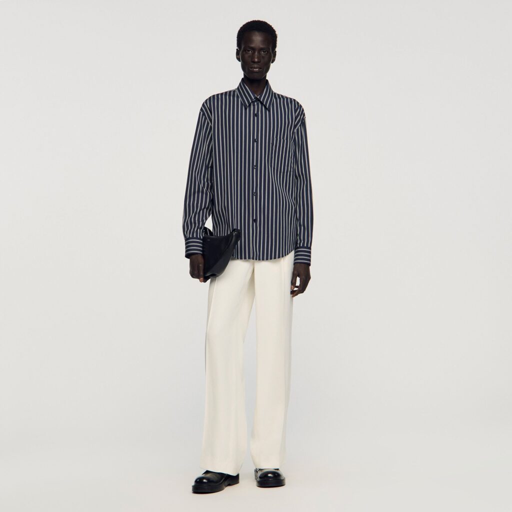 Chemise en coton à rayures