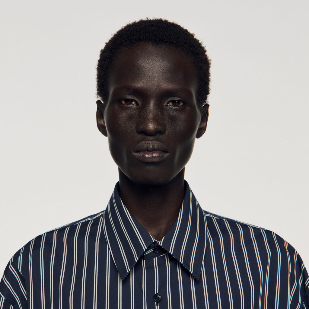 Chemise en coton à rayures