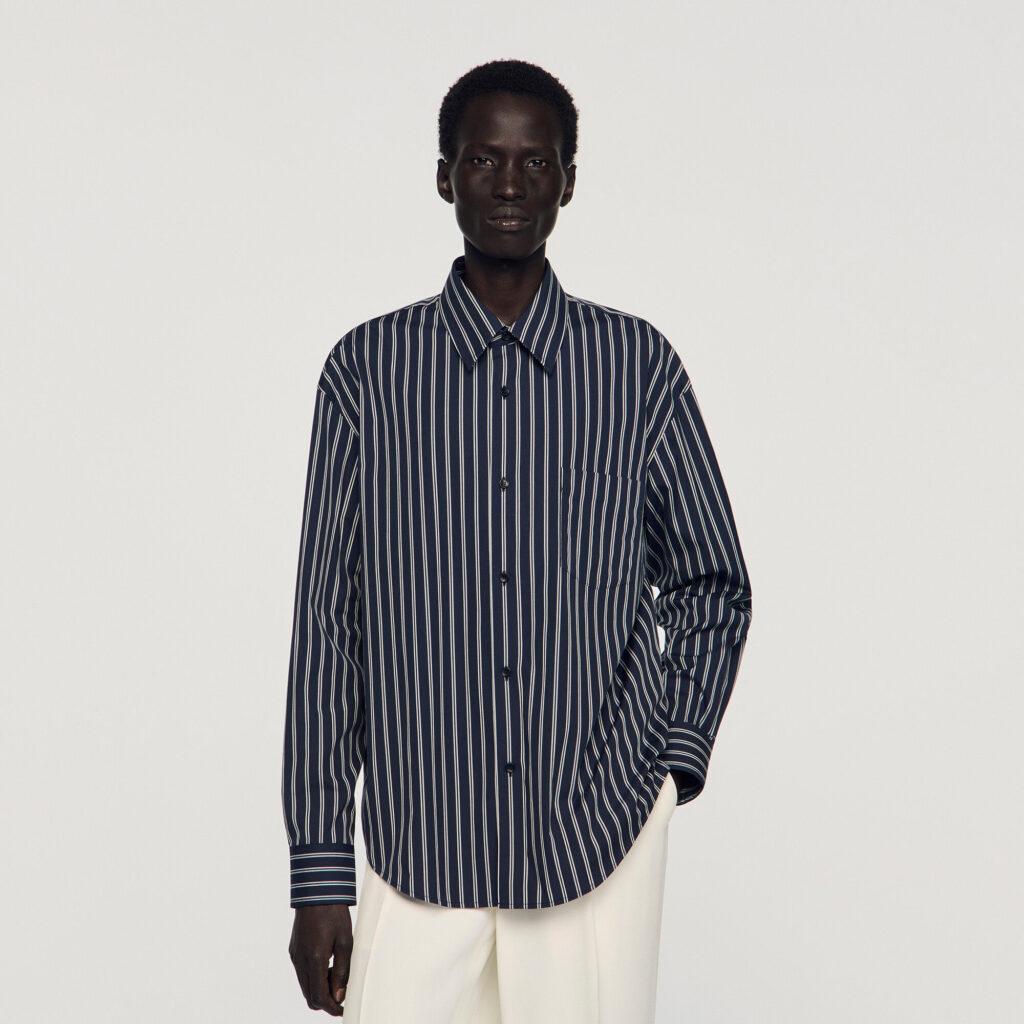 Chemise en coton à rayures