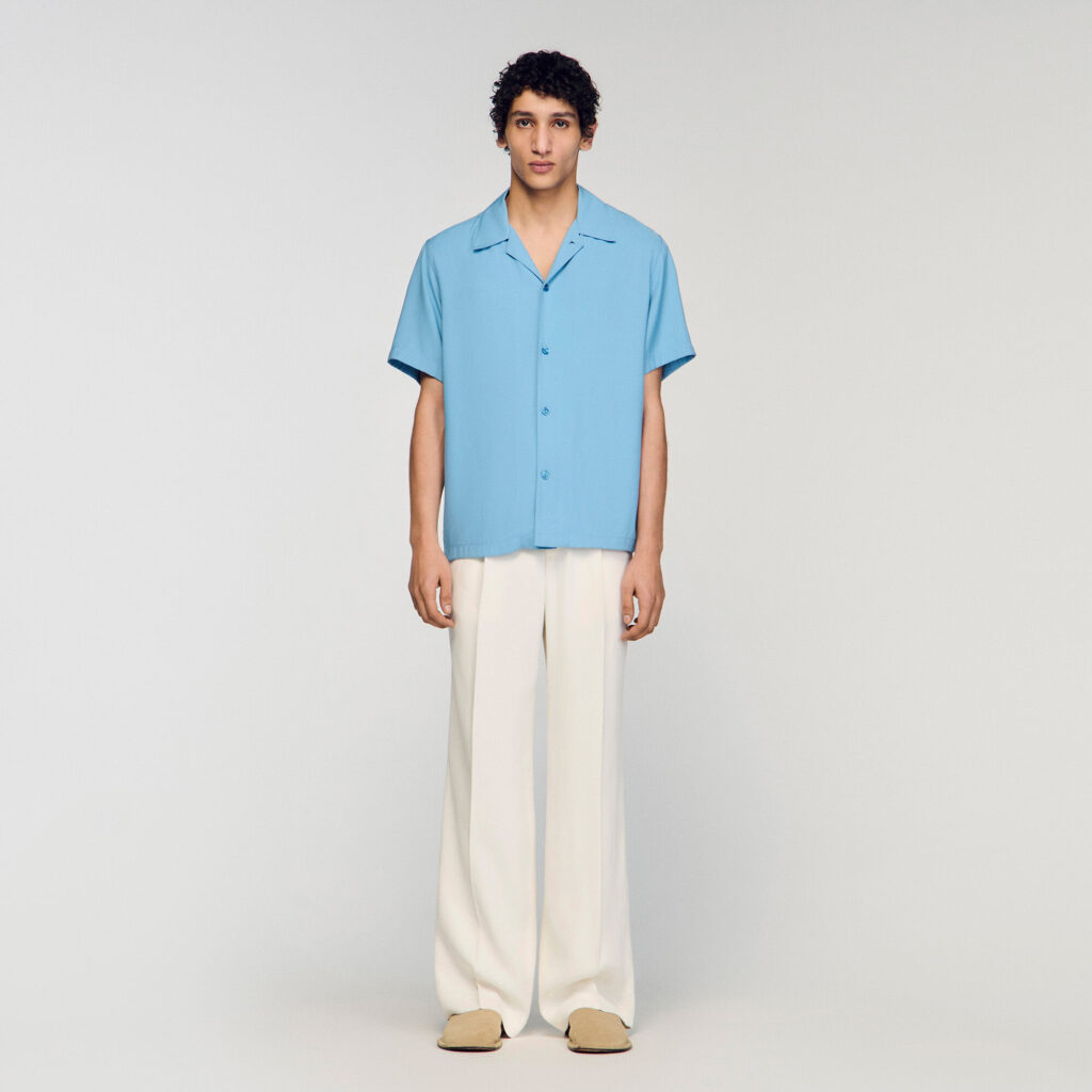 Chemise fluide à col requin