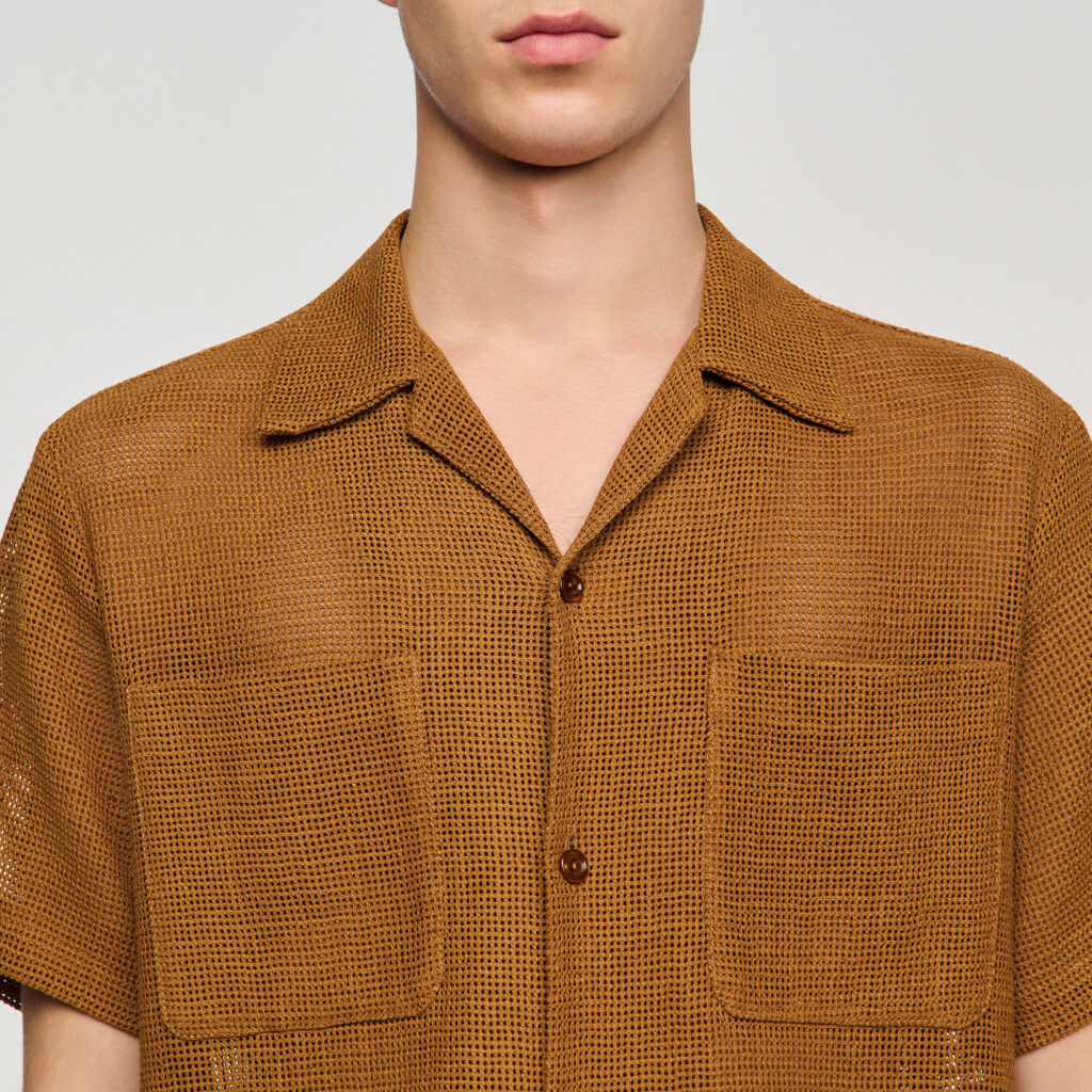 Chemise ajourée effet mesh