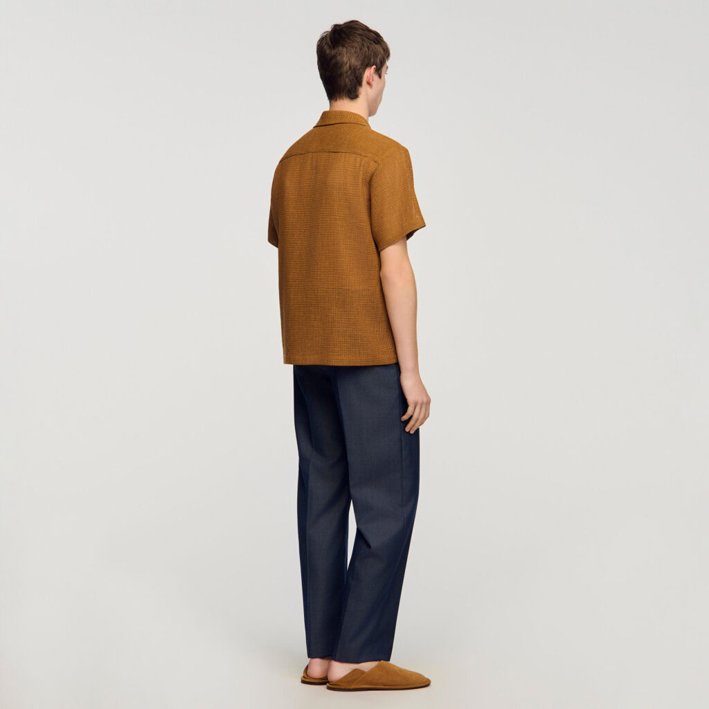 Chemise ajourée effet mesh