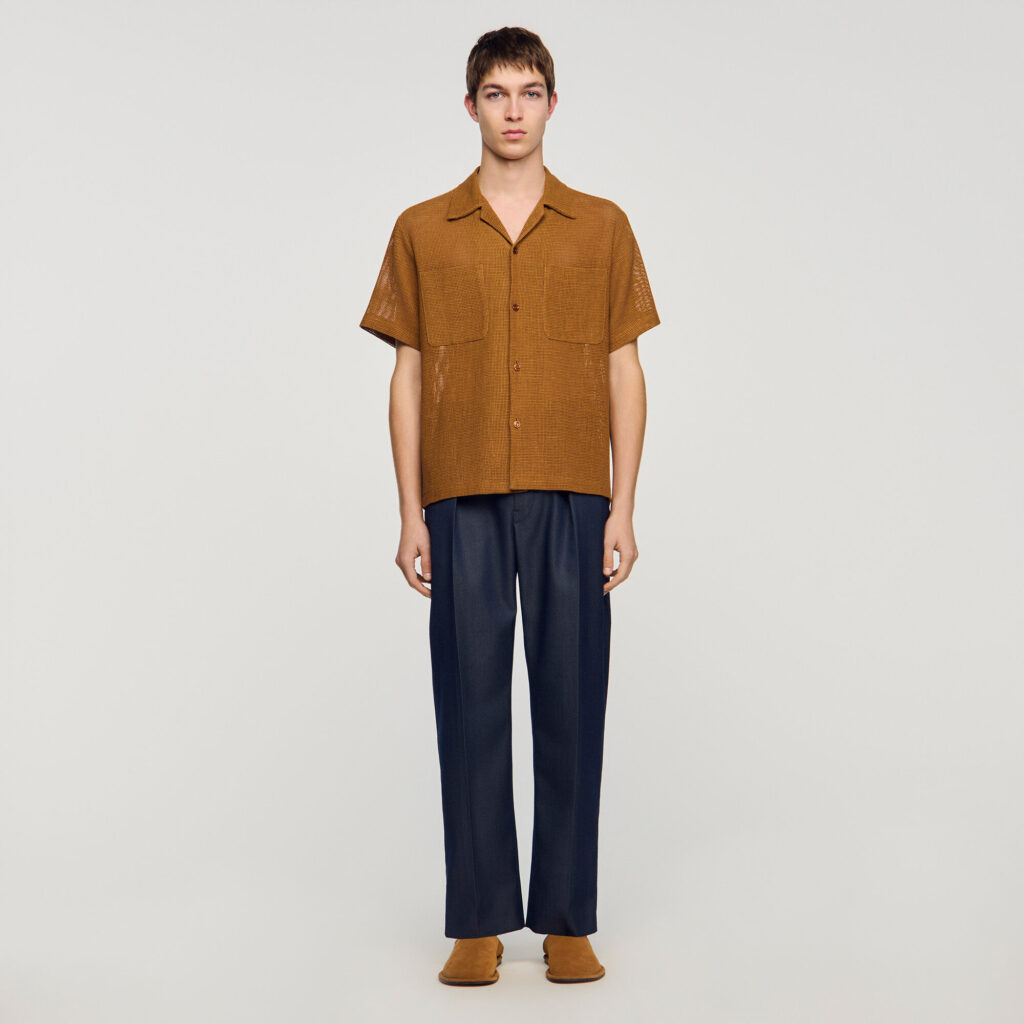 Chemise ajourée effet mesh